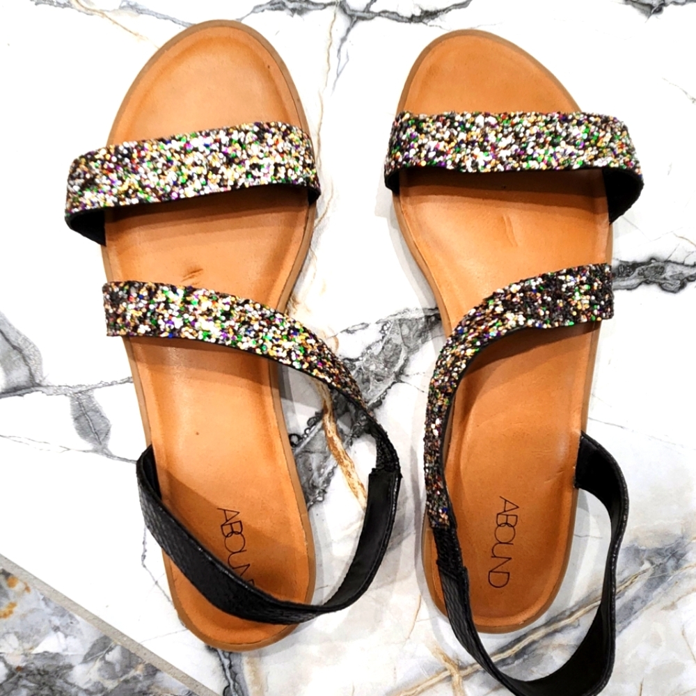 Size 7.5 M Slip-On Dress Sandals ABOUND, sparkling/glitter